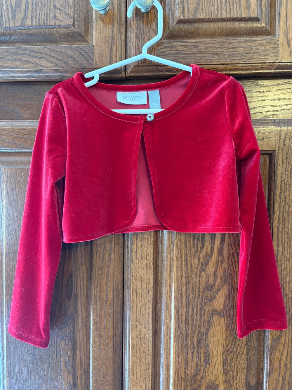 The Children's Place Red Velvet Bolero 4T